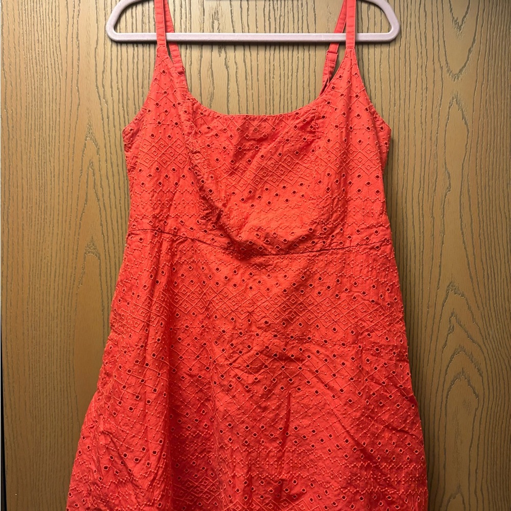 Old Navy Red Eyelet Spaghetti Strap Dress